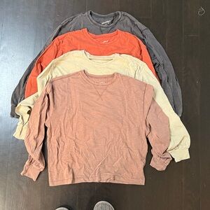 Set of Four Long Sleeve Shirts in Earth Tones
